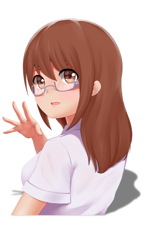 Anime Girl Wearing Eyeglasses  