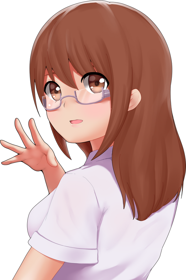 Anime Girl Wearing Eyeglasses  